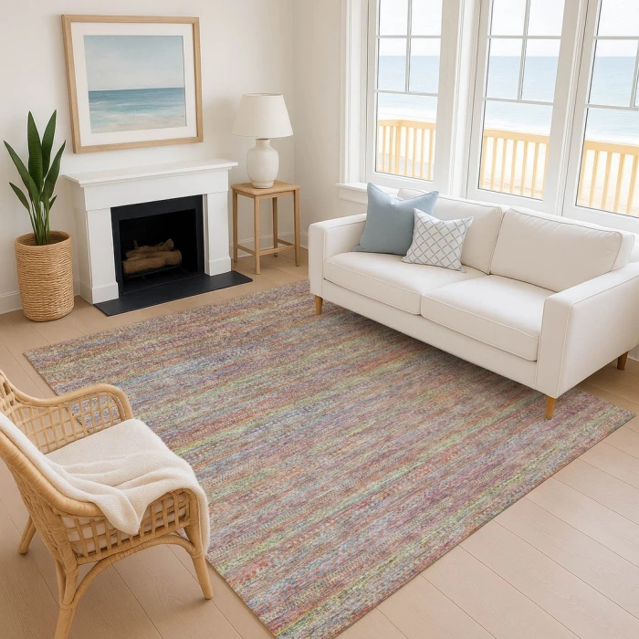 Addison Mayfield Orange AMF2148 - 8ft. Round Rug
