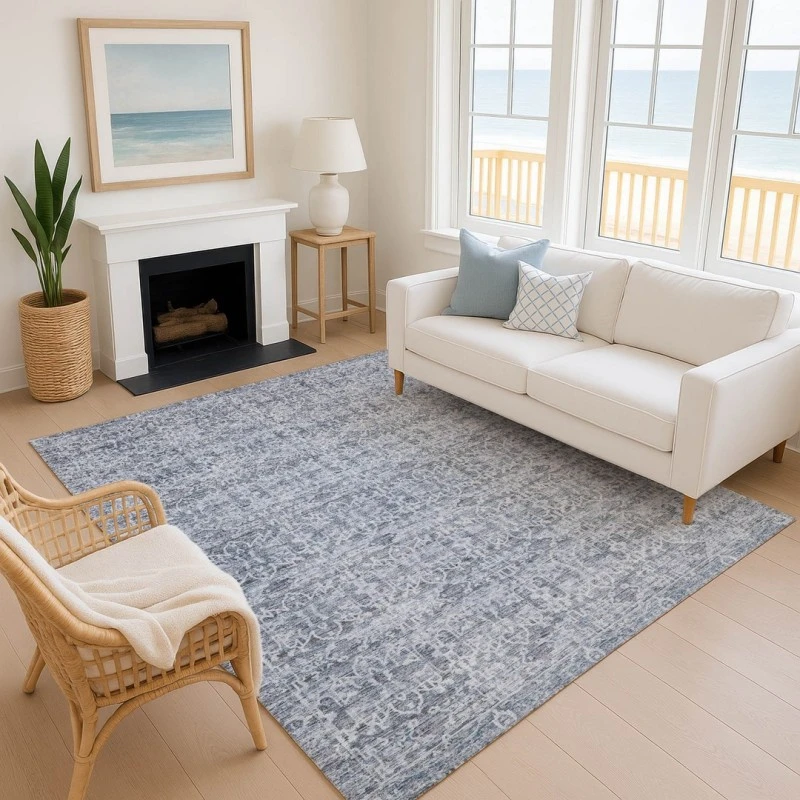Addison Mayfield Blue AMF2152 - 8ft. Round Rug
