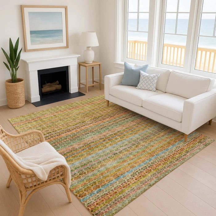 Addison Mayfield Orange AMF2155 - 8ft. Round Rug