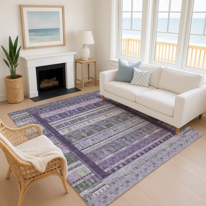 Addison Mayfield Purple AMF2160 - 8ft. Round Rug