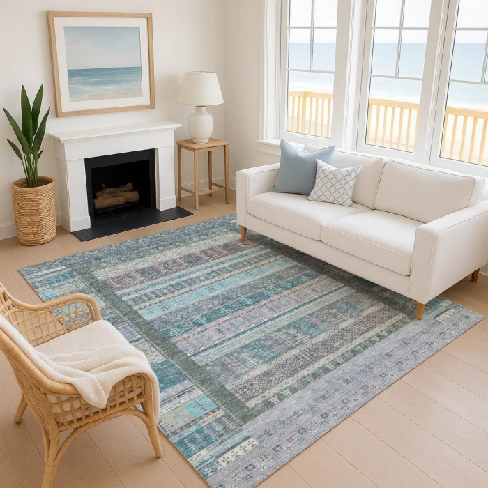 Addison Mayfield Teal AMF2160 8ft. x 10ft. Rect. Rug
