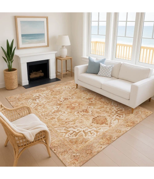 Addison Mayfield Orange AMF2164 - 8ft. Round Rug
