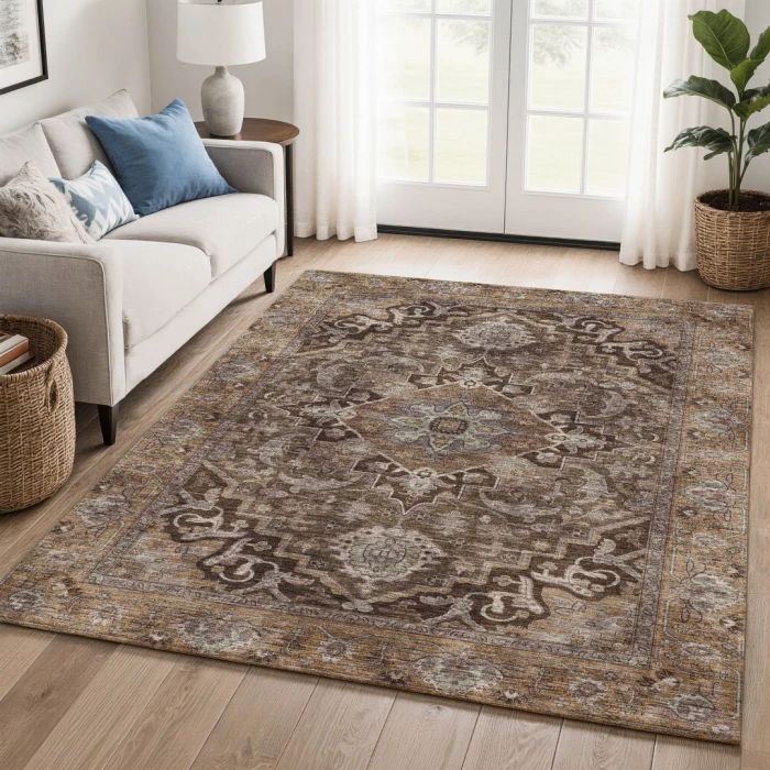 Addison Mayfield Brown AMF2165 - 8ft. Round Rug