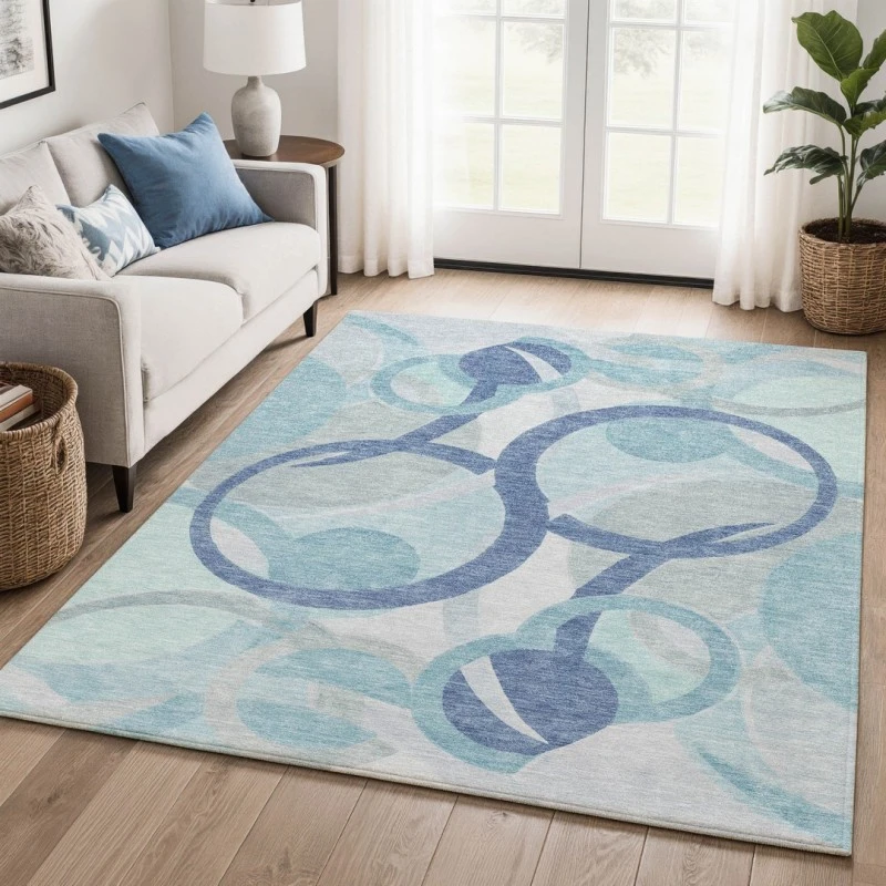 Addison Mayfield Blue AMF2168 - 8ft. Round Rug