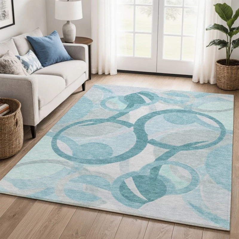 Addison Mayfield Teal AMF2168 - 8ft. Round Rug