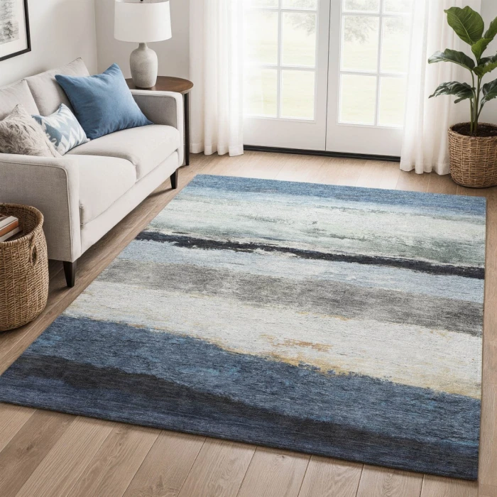 Addison Mayfield Blue AMF2169 - 8ft. Round Rug