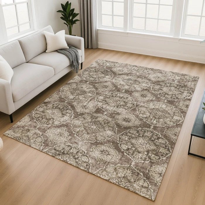 Addison Mayfield Brown AMF2196 - 8ft. Round Rug