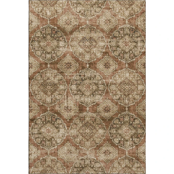 Addison Mayfield Orange AMF2196 - 8ft. Round Rug