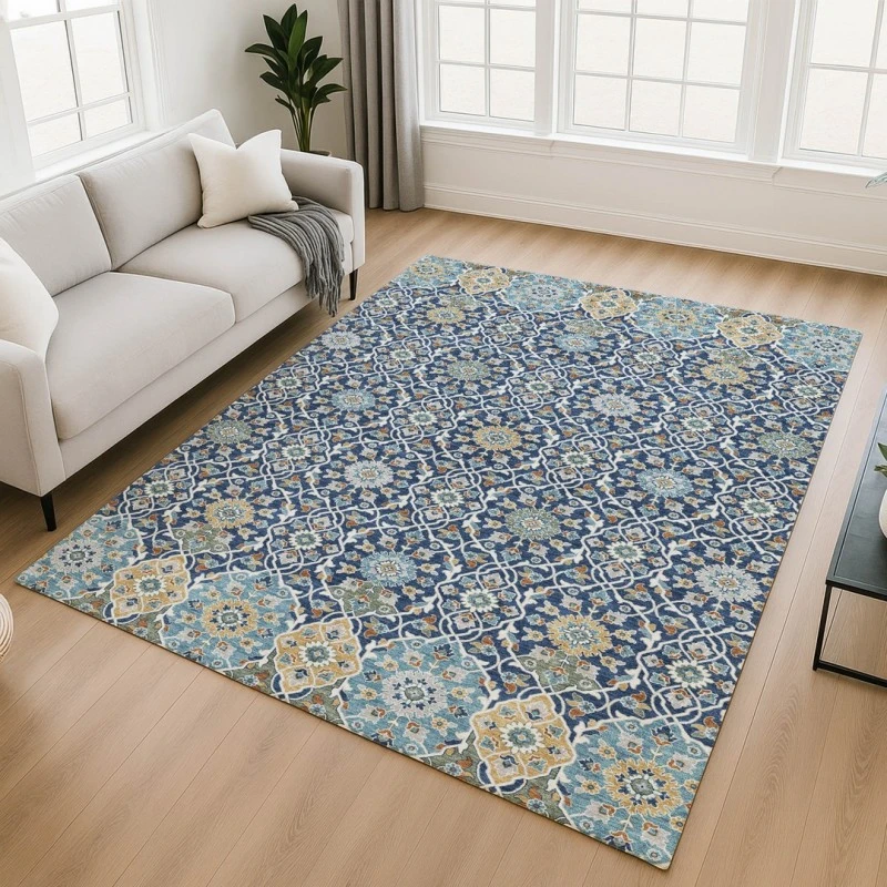 Addison Mayfield Blue AMF2199 - 8ft. Round Rug