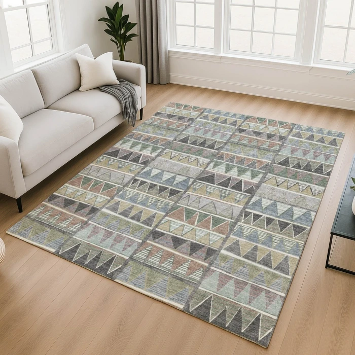 Addison Mayfield Gray AMF2205 - 8ft. Round Rug