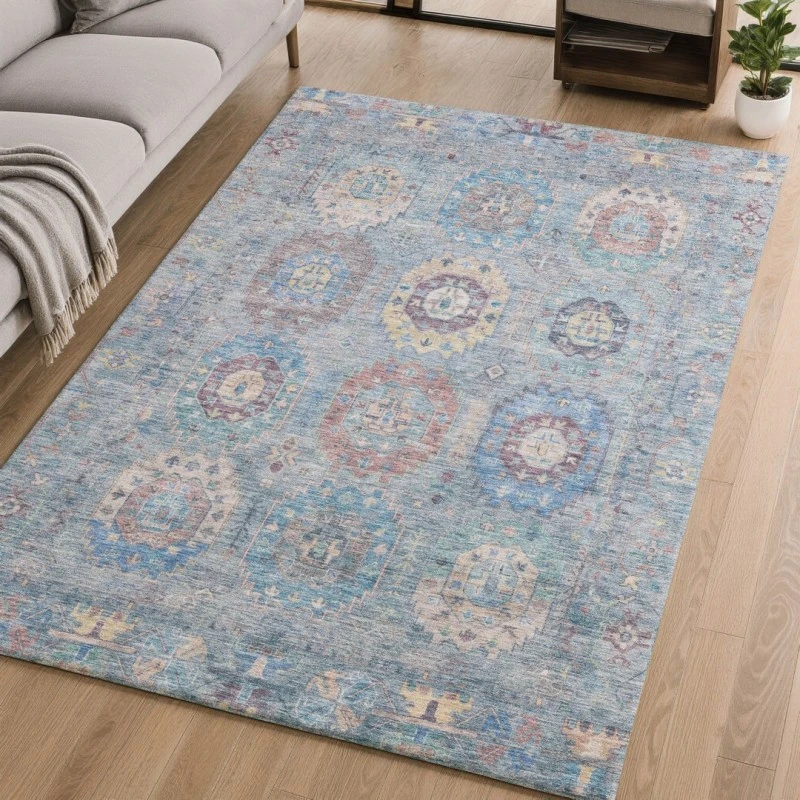 Addison Mayfield Blue AMF2227 - 8ft. Round Rug