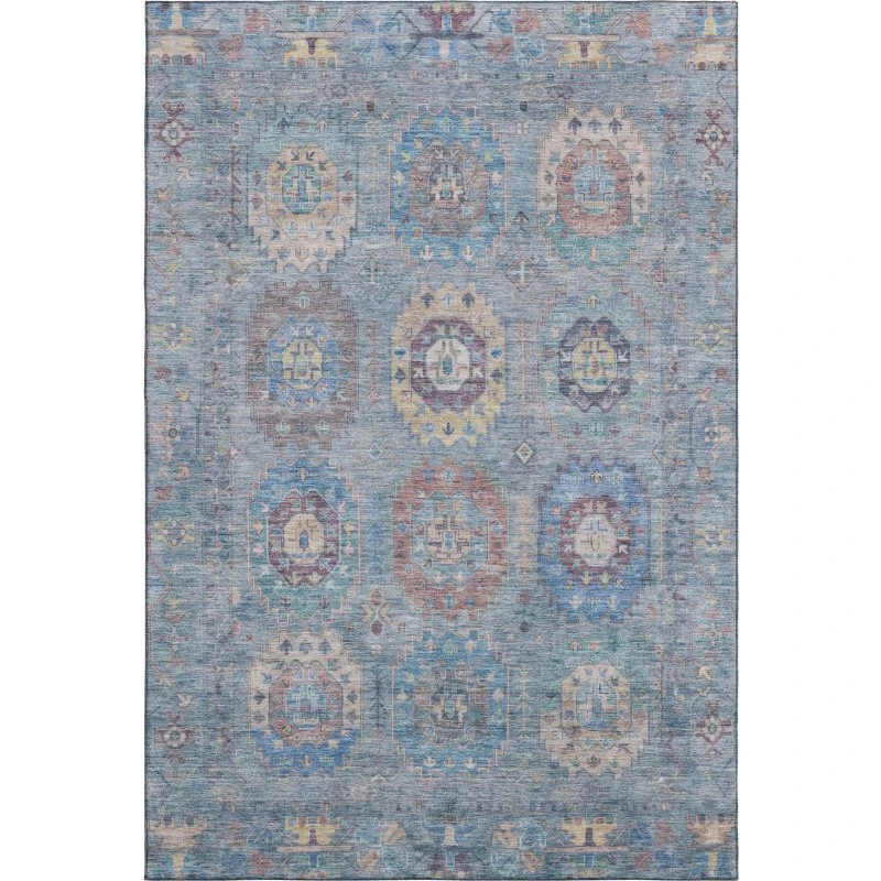 Addison Mayfield Blue AMF2227 - 8ft. Round Rug