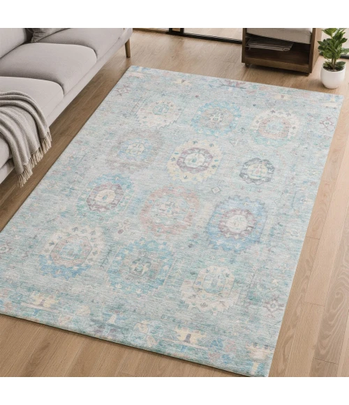 Addison Mayfield Blue AMF2227 - 8ft. Round Rug