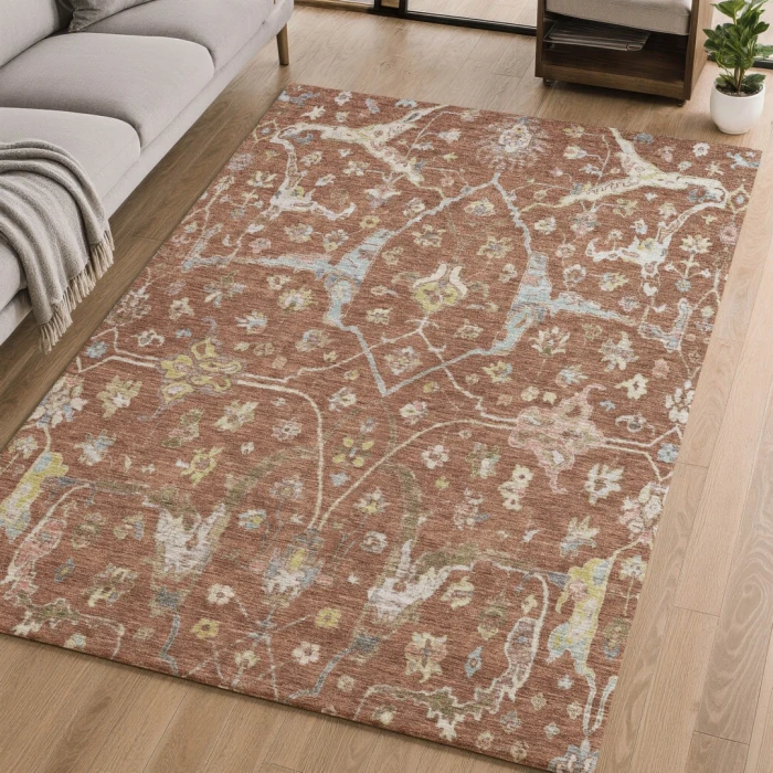 Addison Mayfield Orange AMF2233 - 8ft. Round Rug