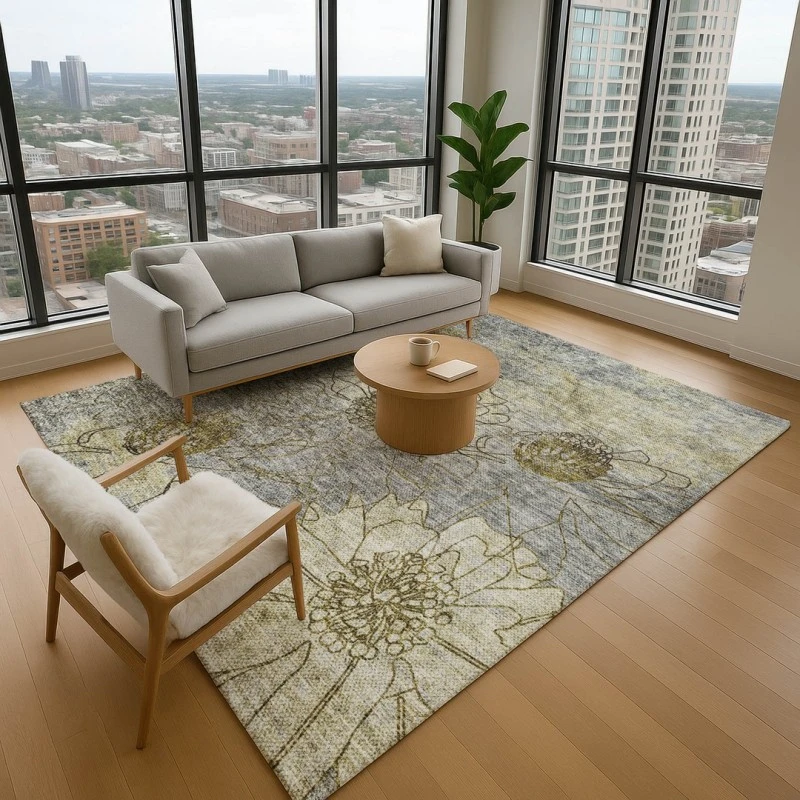 Addison Mayfield Gray AMF2235 - 8ft. Round Rug