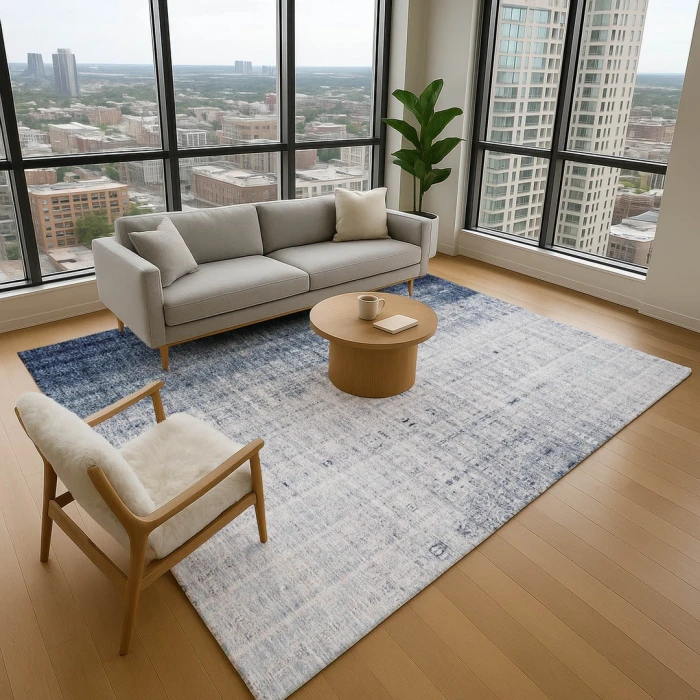 Addison Mayfield Blue AMF2240 - 8ft. Round Rug