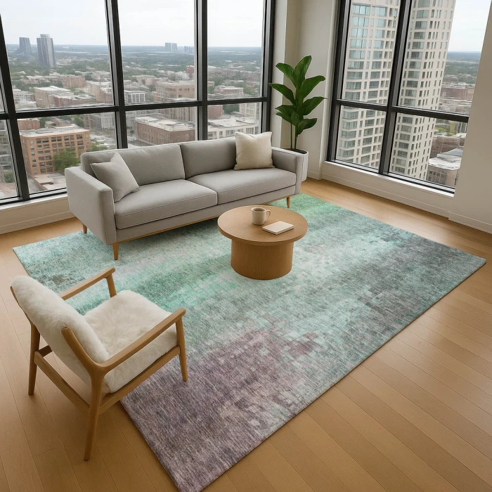 Addison Mayfield Teal AMF2241 - 8ft. Round Rug