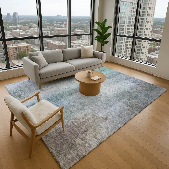 Addison Mayfield Blue AMF2241 - 8ft. Round Rug