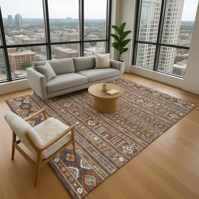 Addison Mayfield Brown AMF2244 - 8ft. Round Rug