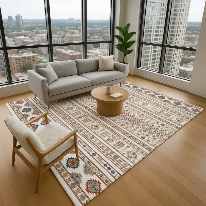 Addison Mayfield Ivory AMF2244 - 8ft. Round Rug