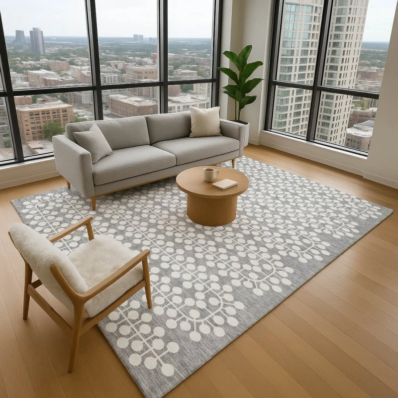 Addison Mayfield Gray AMF2247 - 8ft. Round Rug