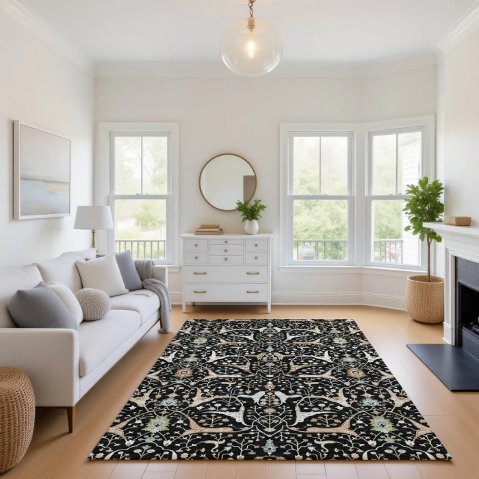 Addison Mayfield Black AMF2250 - 8ft. Round Rug