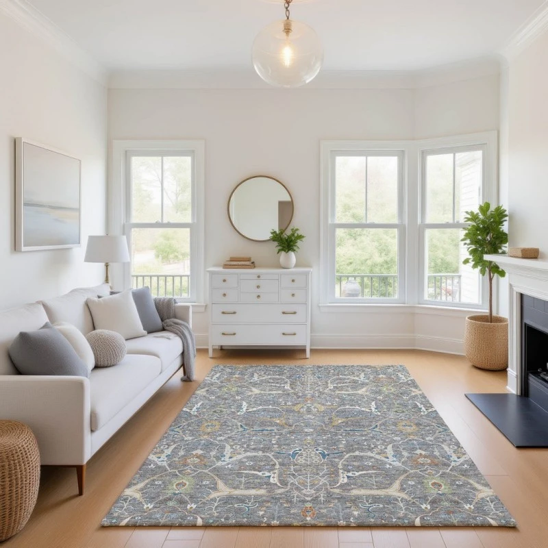 Addison Mayfield Gray AMF2250 - 8ft. Round Rug