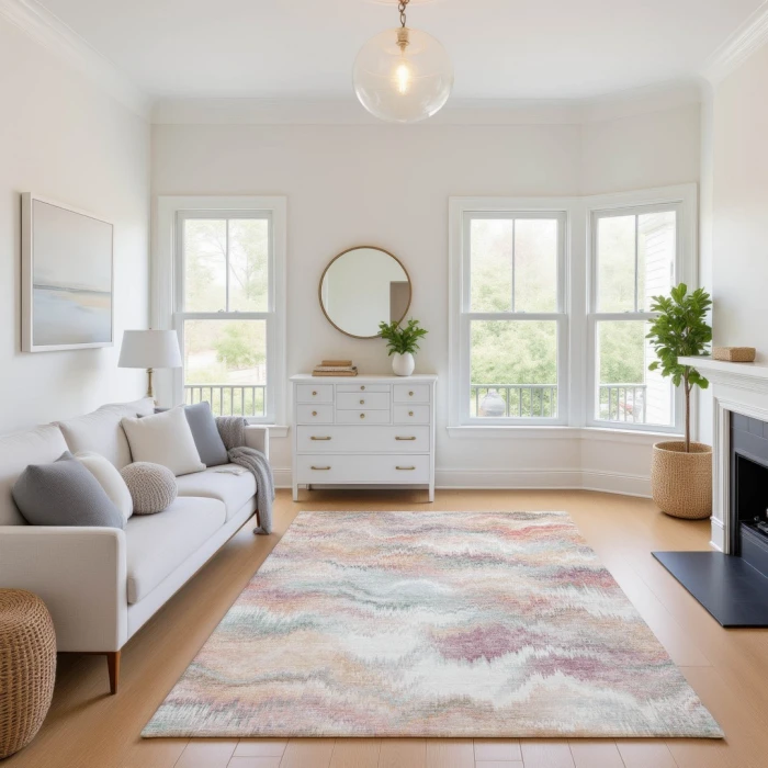 Addison Mayfield Orange AMF2258 - 8ft. Round Rug
