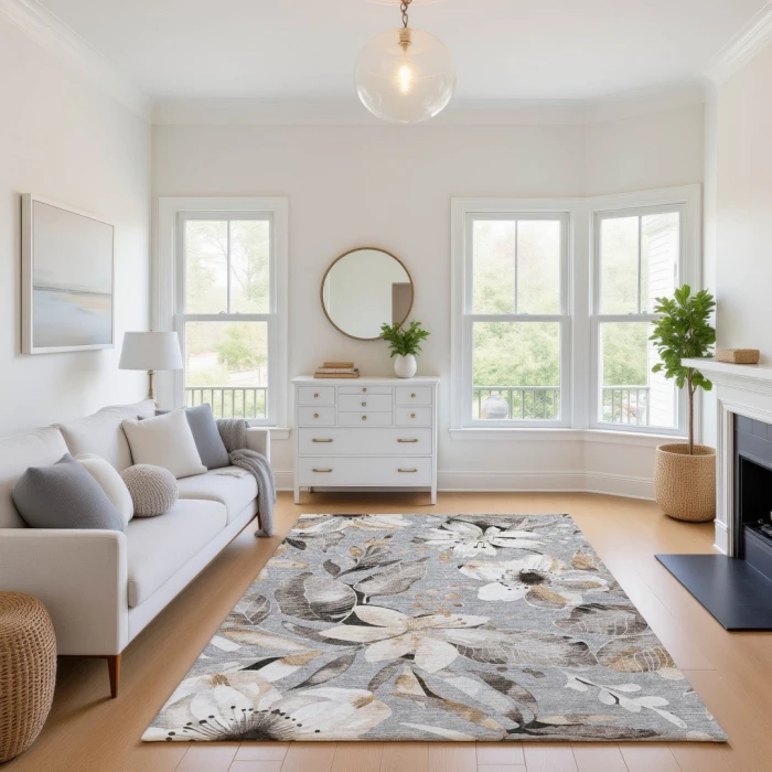 Addison Mayfield Gray AMF2260 - 8ft. Round Rug