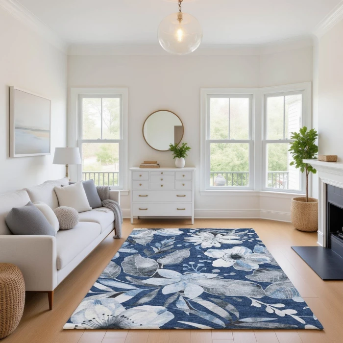Addison Mayfield Blue AMF2260 - 8ft. Round Rug