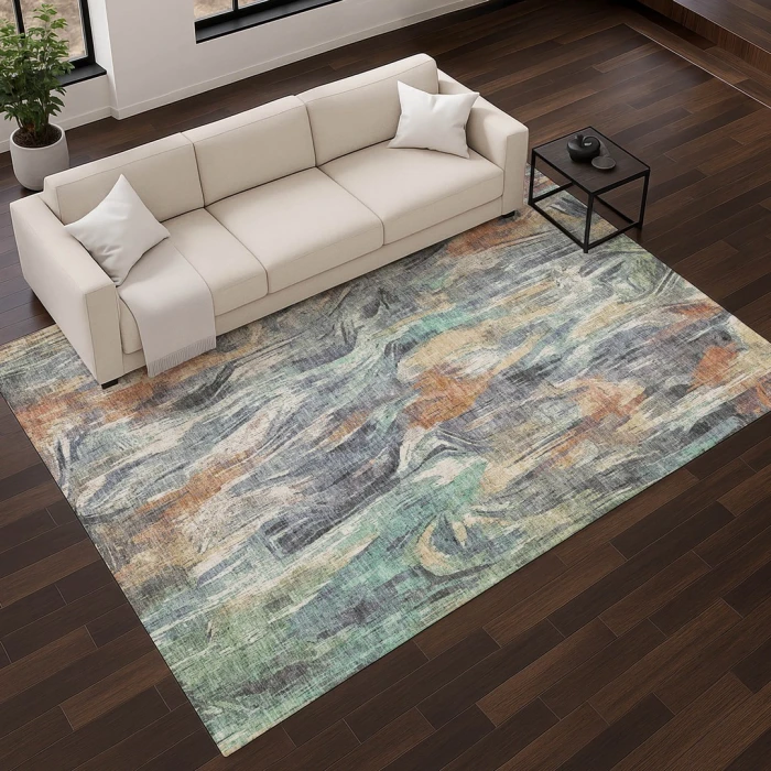 Addison Mayfield Orange AMF2269 - 8ft. Round Rug