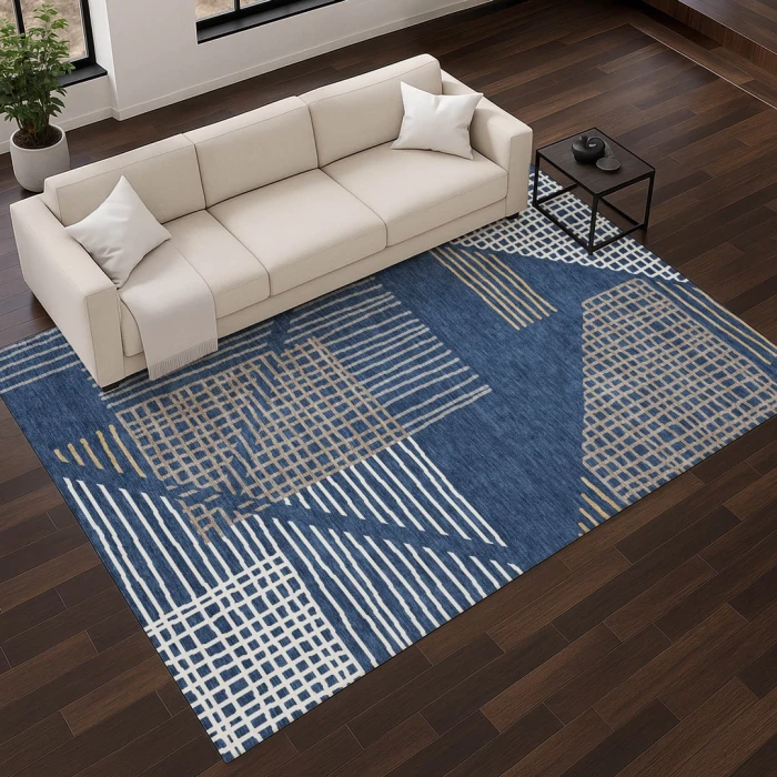Addison Mayfield Blue AMF2270 - 8ft. Round Rug