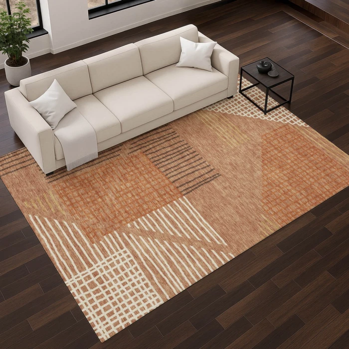 Addison Mayfield Orange AMF2270 - 8ft. Round Rug