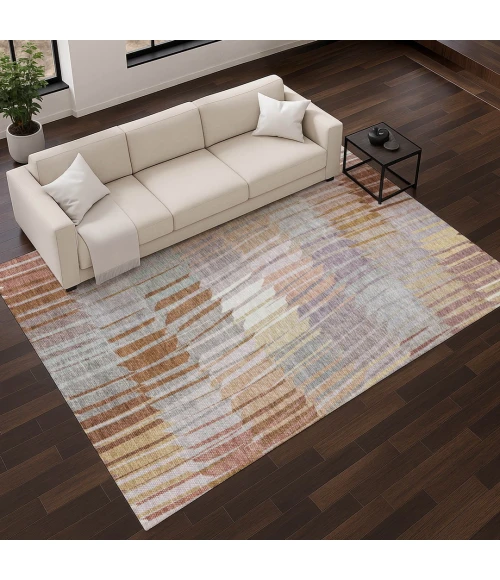 Addison Mayfield Orange AMF2271 - 8ft. Round Rug