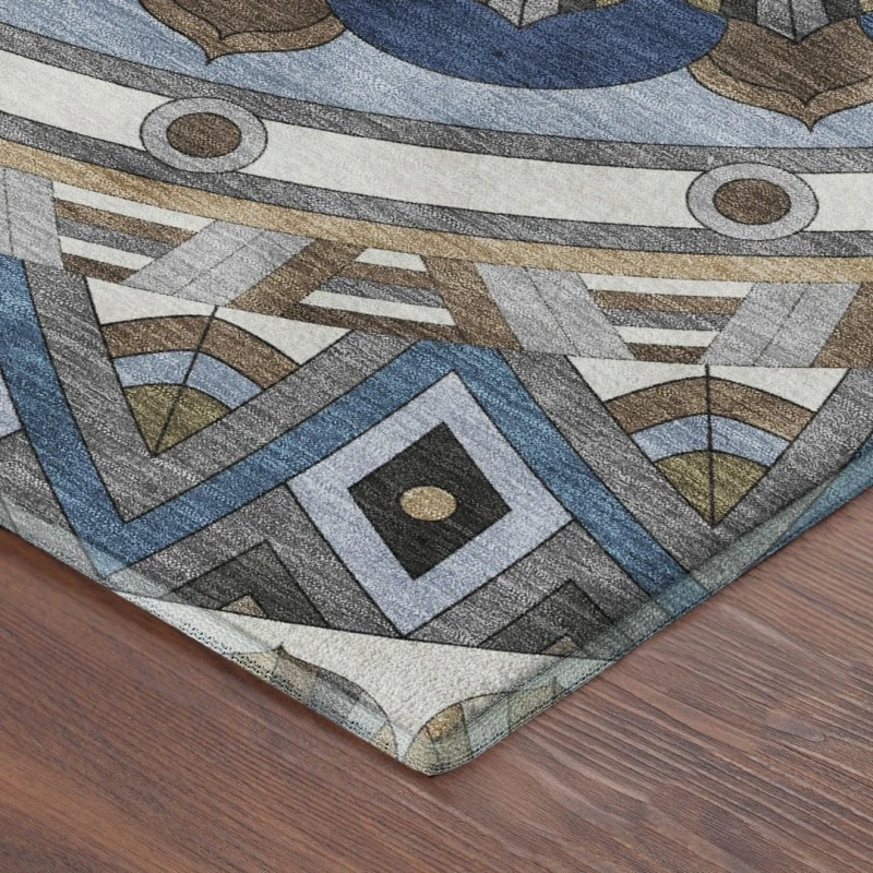 Addison Mayfield Blue AMF2277 - 8ft. Round Rug