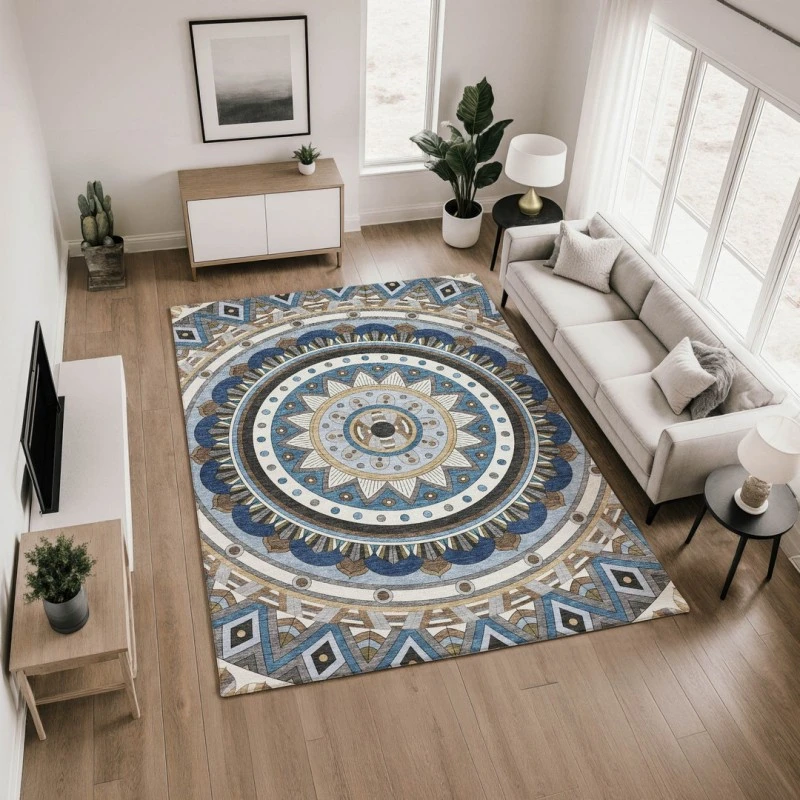 Addison Mayfield Blue AMF2277 - 8ft. Round Rug