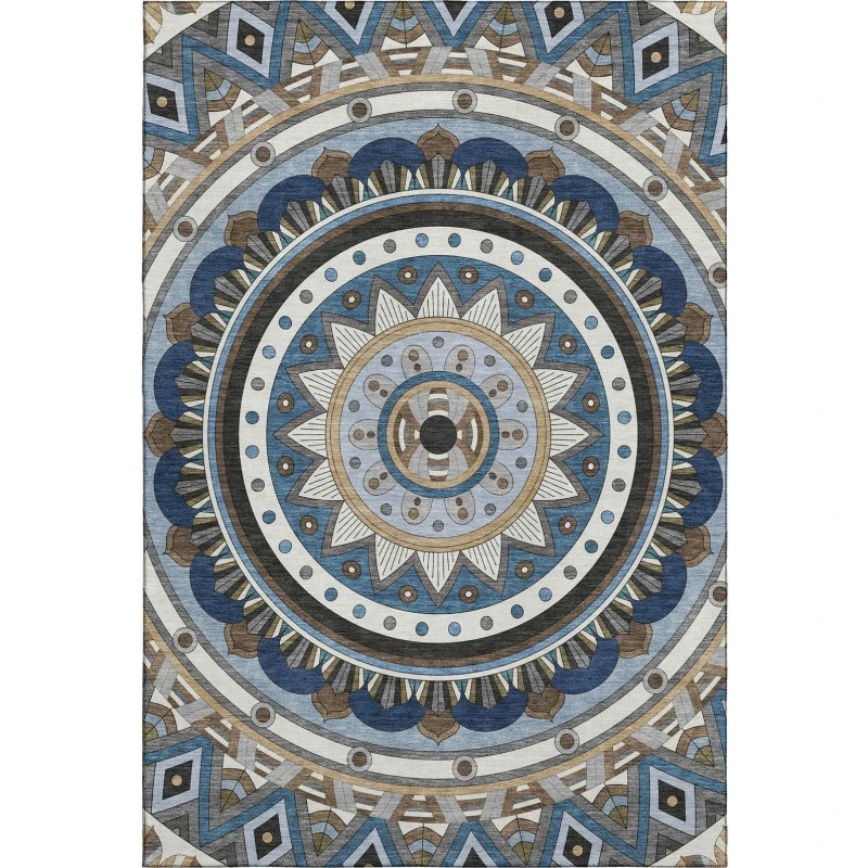 Addison Mayfield Blue AMF2277 - 8ft. Round Rug