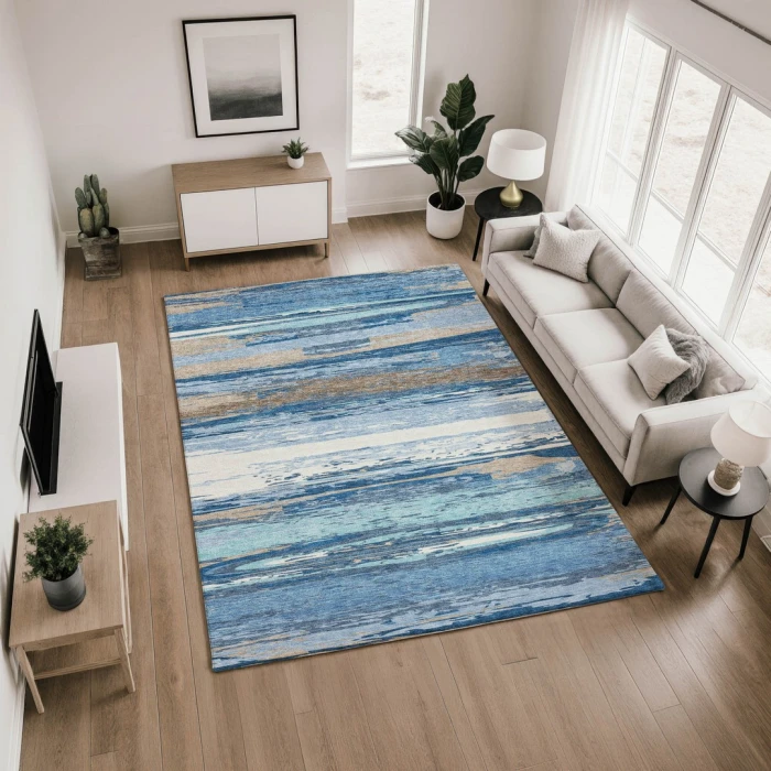 Addison Mayfield Blue AMF2287 - 8ft. Round Rug