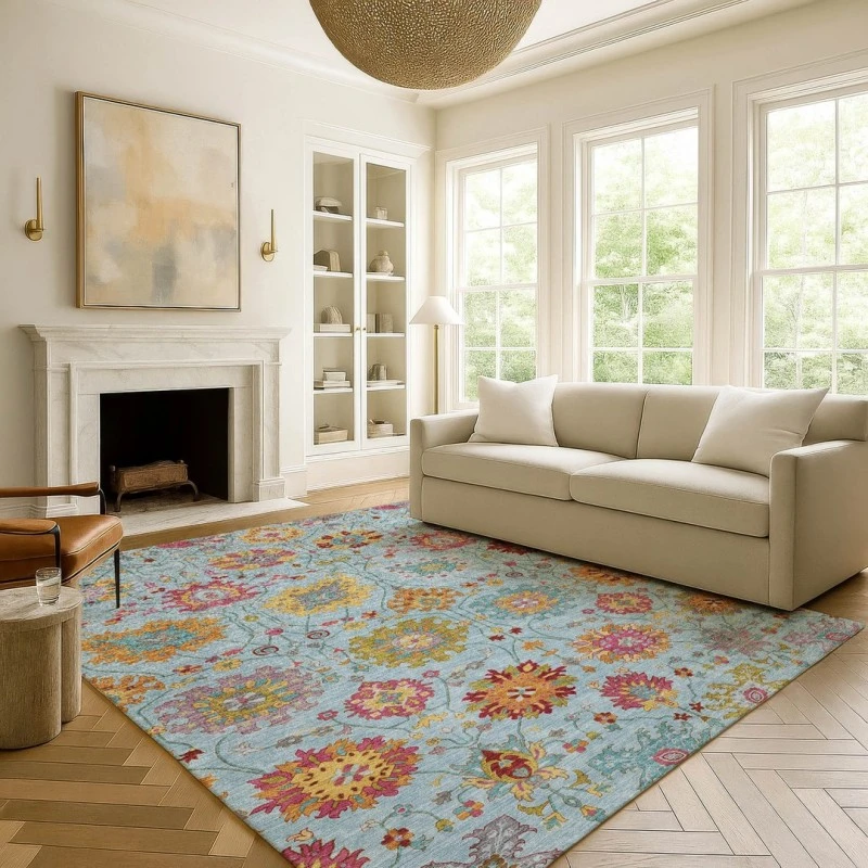 Addison Mayfield Blue AMF2288 - 8ft. Round Rug