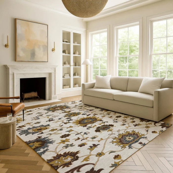 Addison Mayfield Ivory AMF2290 - 8ft. Round Rug