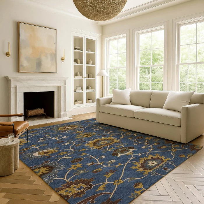 Addison Mayfield Blue AMF2290 - 8ft. Round Rug