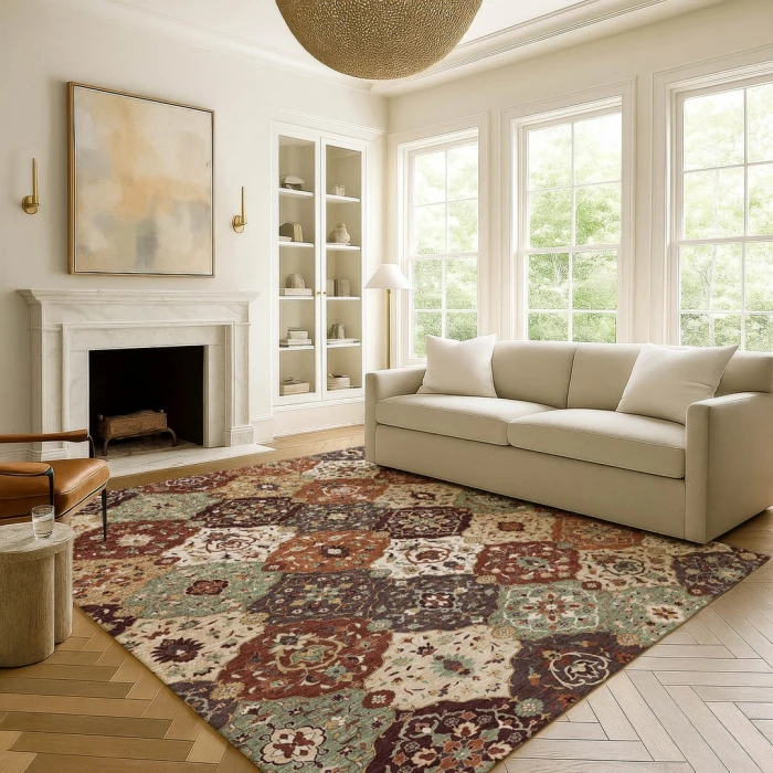 Addison Mayfield Orange AMF2292 - 8ft. Round Rug