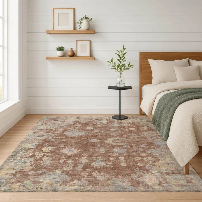 Addison Mayfield Orange AMF2302 - 8ft. Round Rug