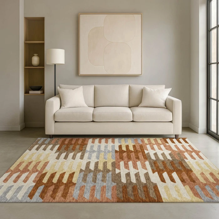 Addison Mayfield Orange AMF2328 - 8ft. Round Rug
