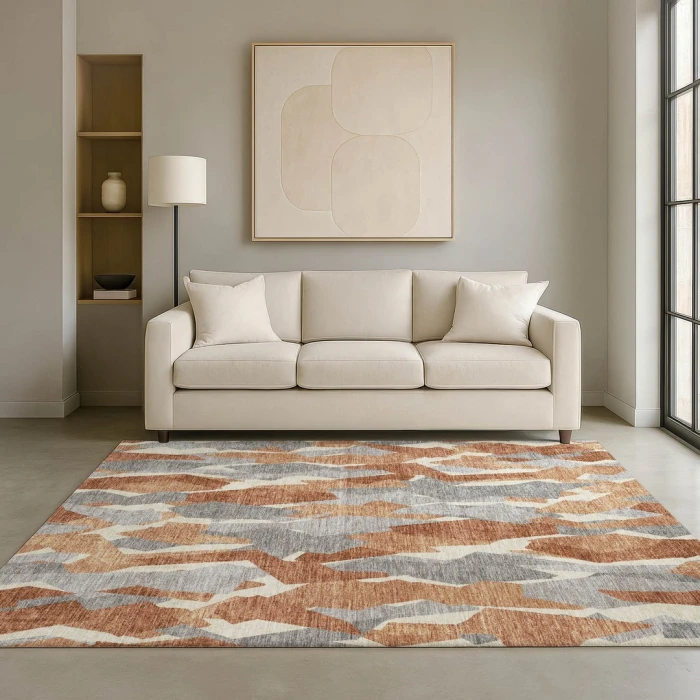 Addison Mayfield Orange AMF2329 - 8ft. Round Rug