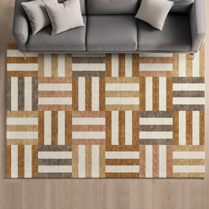 Addison Mayfield Orange AMF2332 - 8ft. Round Rug