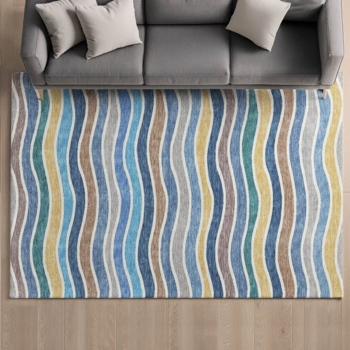 Addison Mayfield Blue AMF2333 - 8ft. Round Rug