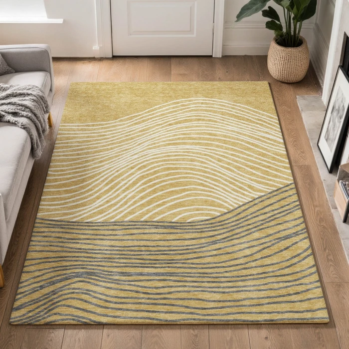 Addison Mayfield Gold AMF2350 - 8ft. Round Rug