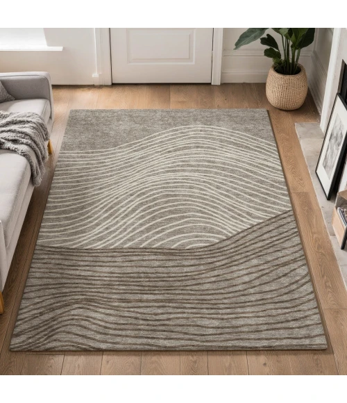 Addison Mayfield Brown AMF2350 - 8ft. Round Rug
