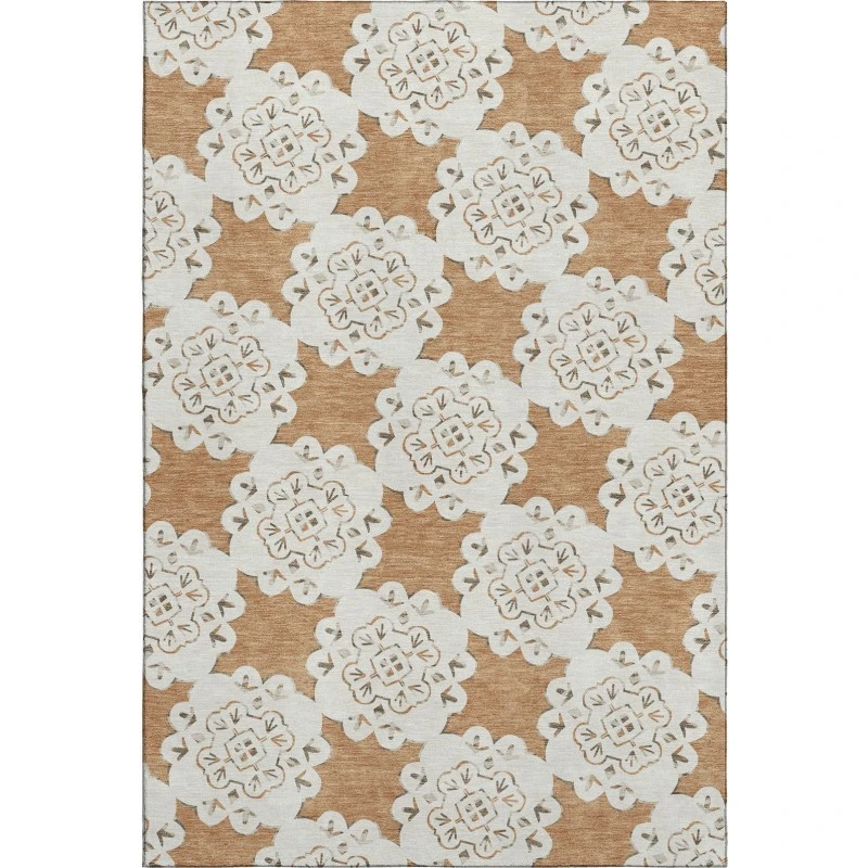 Addison Mayfield Orange AMF2352 - 8ft. Round Rug
